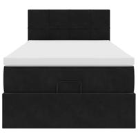 Ottoman bed met matras en LED's 90x190cm fluweel zwart - thumbnail