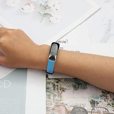 Fitbit Luxe - Leren bandje - Maat: Large - Blauw