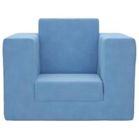 Kinderslaapbank zacht pluche blauw - thumbnail