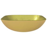 Wasbak 42x42x14 cm glas goudkleurig - thumbnail