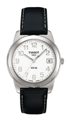 Horlogeband Tissot T34142114A / T600013139 Leder Zwart 18mm