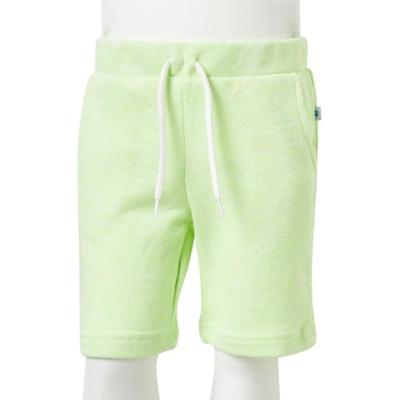 Kindershorts met trekkoord 116 neongeel - thumbnail