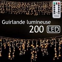 Regenlicht ketting LED Kerstmis warm wit 10m met afstandsbediening - thumbnail