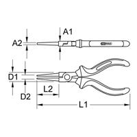 KS Tools 9620626 Rondbektang Recht Koper, Beryllium 200 mm - thumbnail