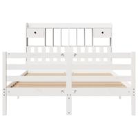 Bed met boekenkast zonder matras grenenhout wit 150x200 cm - thumbnail