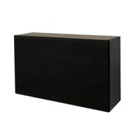 Meubelpoot zwart rechthoek 15 bij 5 cm en hoogte 9 cm van massief hout - thumbnail