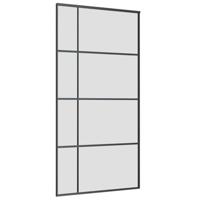 Schuifdeur met beslagset 102,5x205 cm ESG glas zwart - thumbnail