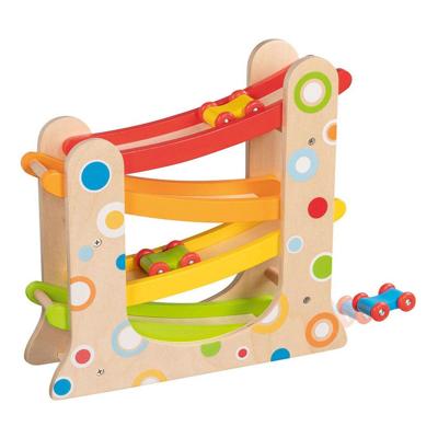 Goki houten auto racebaan met 3 auto&apos;s