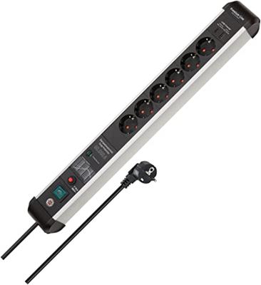 Brennenstuhl Premium-Protect-Line 60.000A stekkerdoos met overspanningsbeveiliging en Power Delivery USB 6-voudig - 1391010620