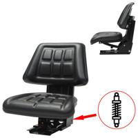 Tractorstoel met ophanging zwart - thumbnail