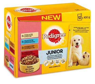 Pedigree multipack maaltijdzakjes junior in gelei