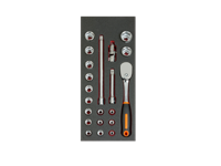 Bahco Foaminlay Fit&Go 1/3 met doppen en toebehoren 1/2" - 21-delig - FF1E2202 - thumbnail