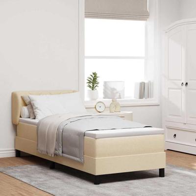 Boxspringbed met matras met matras Crème 80 x 200 cm Stof
