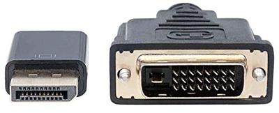 Manhattan kabel (DisplayPort-stekker naar DisplayPort-stekker) DP 1.2a op DVI D 24+1 3m zwart zwart