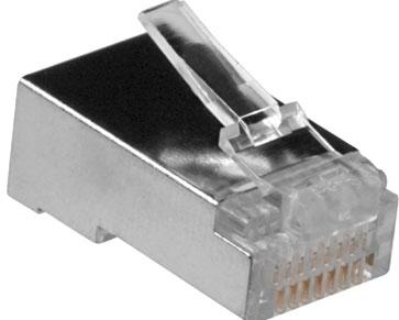 ACT TD108B RJ45 (8P/8C) Afgeschermde Modulaire Connector | Ronde Kabel | Masssieve Aders | 25 stuks