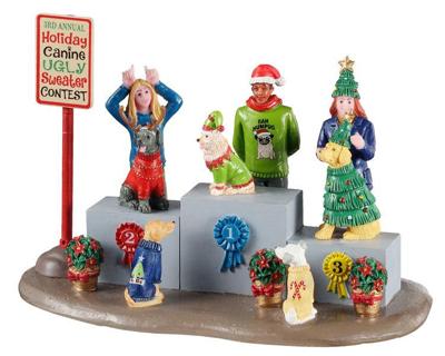 Canine holiday sweater contest kerstfiguur LEMAX - Lemax Canine holiday sweater contest kerstfiguur LEMAX - Lemax