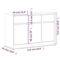 Dressoir SAUDA 114x43x75,5 cm massief grenenhout eikenkleurig - thumbnail