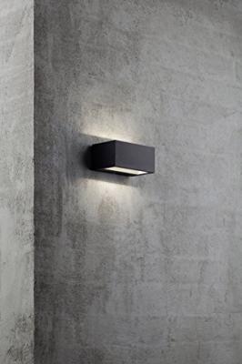 Buitenlamp zwart LED Nordlux &apos;Nene&apos; wandlamp gevelverlichting 6W led aluminium glas zwart IP54 (3000K)