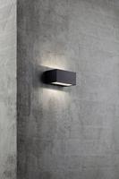 Buitenlamp zwart LED Nordlux &apos;Nene&apos; wandlamp gevelverlichting 6W led aluminium glas zwart IP54 (3000K) - thumbnail