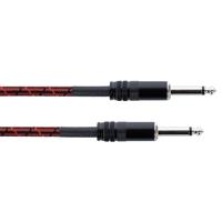 Cordial 14772 Jackplug Audio Aansluitkabel [1x Jackplug male 6,3 mm (mono) - 1x Jackplug male 6,3 mm (mono)] 1.50 m Zwart, Rood Textielmantel - thumbnail