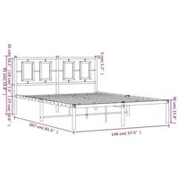 Bedframe met hoofdbord metaal zwart 140x200 cm - thumbnail