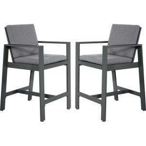Barstoelen Malibu charcoal 2 stuks