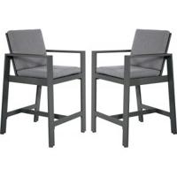 Barstoelen Malibu charcoal 2 stuks - thumbnail
