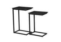 Livingfurn Laptoptafel 'Norris' Mangohout en staal, Set van 2 stuks - thumbnail