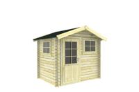 Interflex 2520 Blokhut 250x200 cm 28 mm vuren blank- Zadeldak- Onbehandeld vurenhout- Interflex - thumbnail