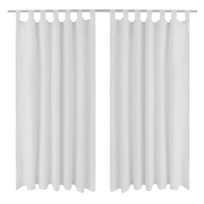 VidaXL Micro-satijnen gordijnen met ringen 140 x 175 cm 2 stuks (creme) VidaXL Micro-satijnen gordijnen met ringen 140 x 175 cm 2 stuks (creme)