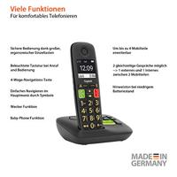 Gigaset E290A DECT/GAP Draadloze DECT-telefoon Compatibel voor hoorapparatuur, Antwoordapparaat, Handsfree, Babyfoon Zwart - thumbnail