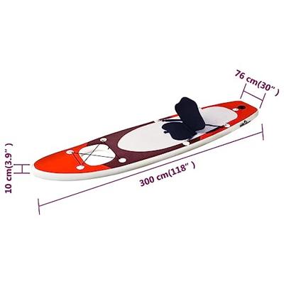 VidaXL Stand up paddleboardset opblaasbaar 300x76x10 cm rood VidaXL Stand up paddleboardset opblaasbaar 300x76x10 cm rood