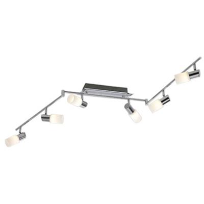LED Plafondspot - Trion Clupo - 24W - Warm Wit 3000K - 6-lichts - Rechthoek - Mat Chroom - Aluminium - OSRAM LEDs