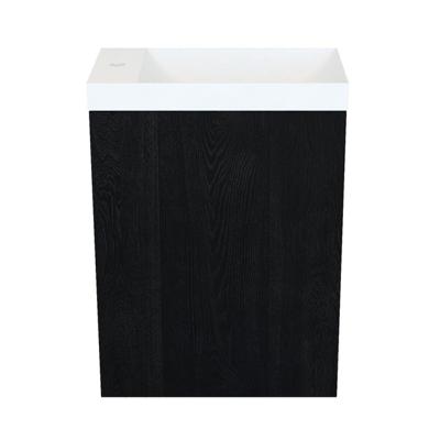 Fonteinkast Black Oak Arcqua Luna 40x55x28 cm Incl. Fontein Mat Wit Zonder Overloop Arcqua