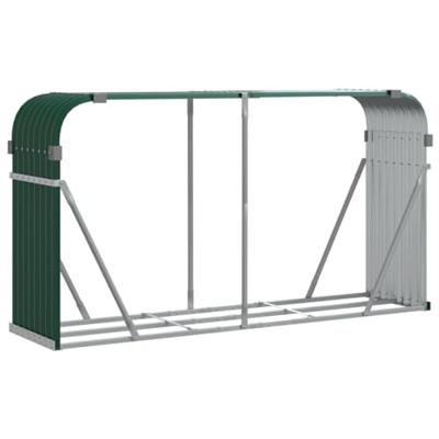 Haardhoutopslag 234x45x100 cm gegalvaniseerd staal groen