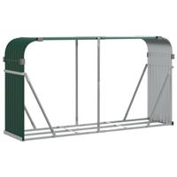Haardhoutopslag 234x45x100 cm gegalvaniseerd staal groen - thumbnail