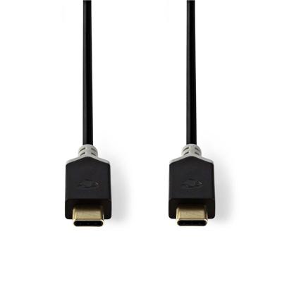 USB 3.1-kabel (Gen1) | Type-C male - Type-C male | 1,0 m | Antraciet USB 3.1-kabel (Gen1) | Type-C male - Type-C male | 1,0 m | Antraciet