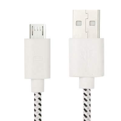 Geweven Nylon stijl micro 5 pin USB data transfer / laad kabel voor samsung galaxy s iv / i9500 / s iii / i9300 / note ii / n7100 / nokia / htc / blac