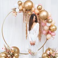 PartyDeko Gouden Backdrop Frame Cirkel, 2m - thumbnail