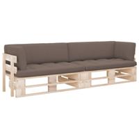 Tweezitsbank pallet met kussens geïmpregneerd grenenhout - thumbnail