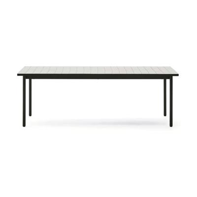 Kave Home Outdoor Eettafel 'Maurina' Cement en staal, 223 x 101cm, kleur Wit