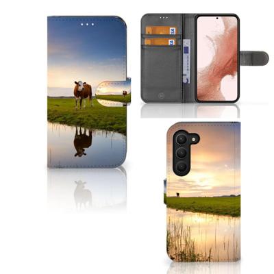 Samsung Galaxy S23 | Telefoonhoesje | Met pasjeshouder | Koe