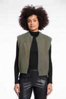 Rino & Pelle Elona.5002511 Short Waistcoat Gilets 10867 Green Ash - thumbnail