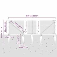VidaXL Afrasteringspaal zilver 25 x 0,6 m (13 mm gaas) staal - thumbnail