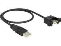 Delock USB 2.0 Aansluitkabel [1x USB-A 2.0 stekker - 1x USB 2.0 bus A] 0.50 m Zwart Vergulde steekcontacten - thumbnail