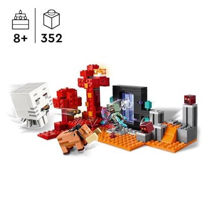 LEGO minecraft 21255 hinderlaag bij het nether-portaal