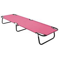 Ligbed inklapbaar staal roze - thumbnail