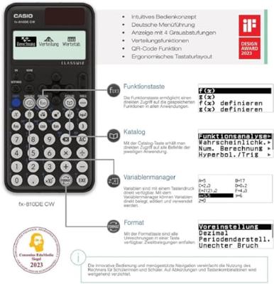 Casio FX-810DE CW Technische rekenmachine Zwart Aantal displayposities: 17 werkt op batterijen, werkt op zonne-energie (b x h x d) 77 x 10.7 x 162 mm Casio FX-810DE CW Technische rekenmachine Zwart Aantal displayposities: 17 werkt op batterijen, werkt op zonne-energie (b x h x d) 77 x 10.7 x 162 mm