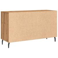 Dressoir 100x36x60 cm bewerkt hout artisanaal eikenkleurig - thumbnail