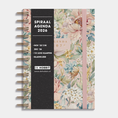 A5 Spiraal Agenda Vintage Bloemen 2026